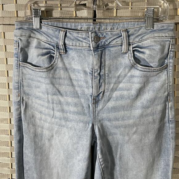 American Eagle HI-RISE JEGGING Women's 12R Blue Light Wash Stretch Denim - Picture 3 of 10